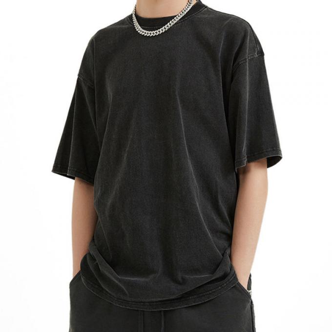 Schwergewicht 100% Baumwolle Sportkleidung Hip Hop Drop Schulter Oversized Tee Unisex 0